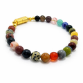 Mixed Stone Bracelet W/Gold Magnetic Clasp