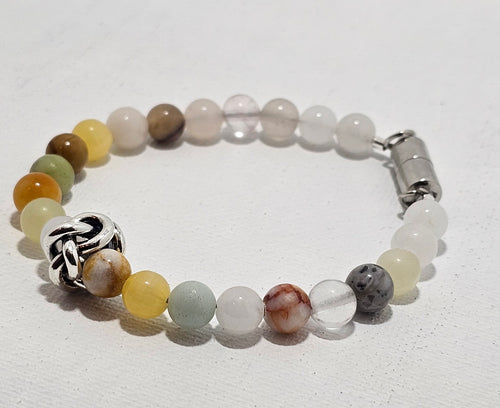 Braided Sterling Silver Charm Bracelet